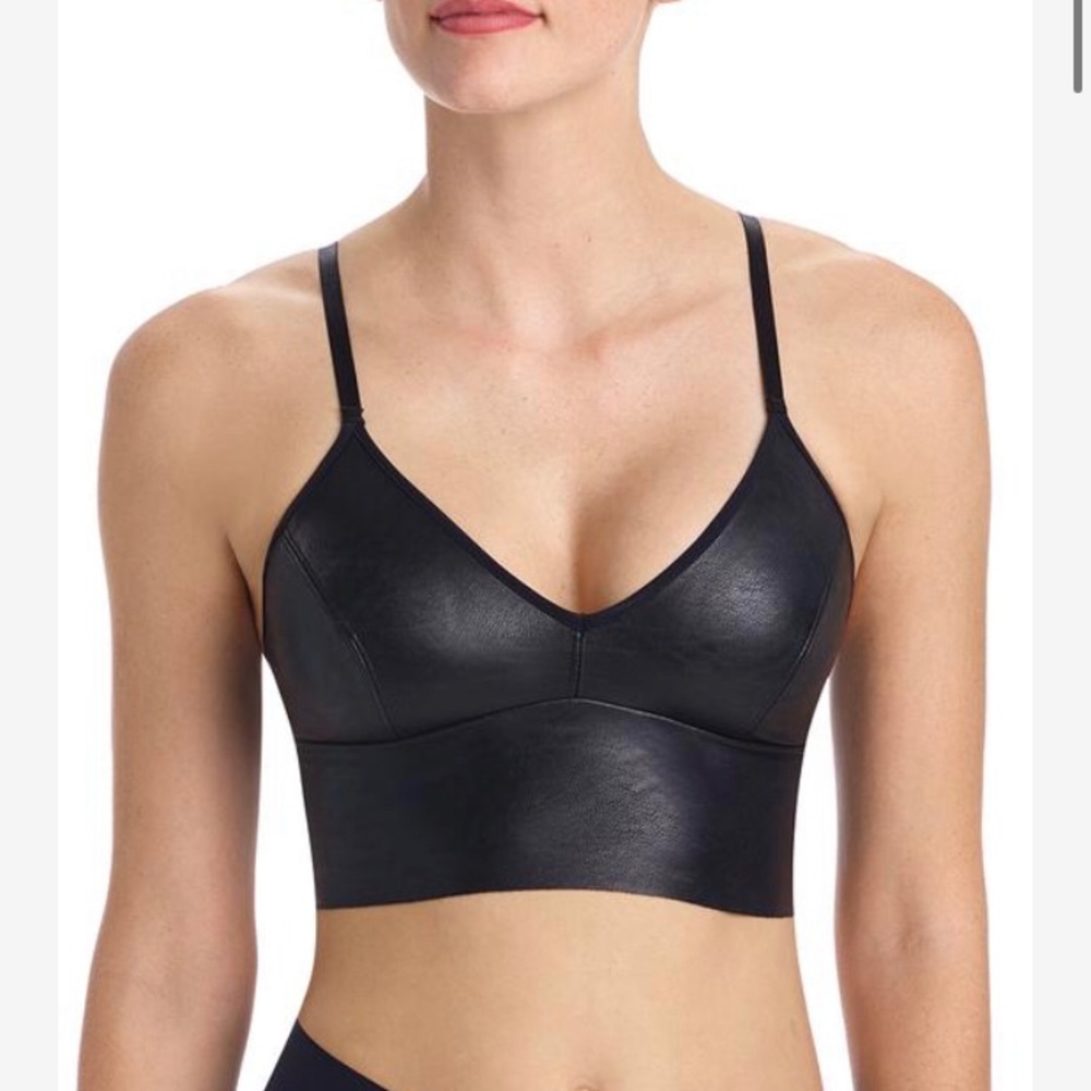 Commando Faux Leather Longline Bralette Small